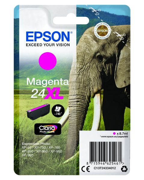 Epson T2433 Patron Magenta 8,7ml 24XL (Eredeti)