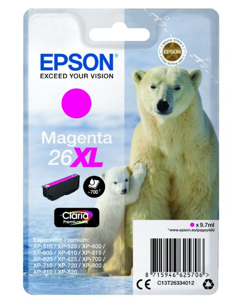 Epson T2633 Patron Magenta 9,7ml 26XL (Eredeti)