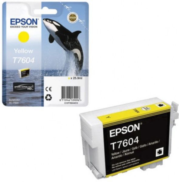 Epson T7604 Patron Yellow 26ml (Eredeti)