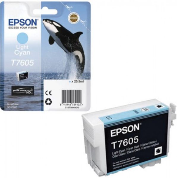 Epson T7605 Patron Light Cyan 26ml (Eredeti)