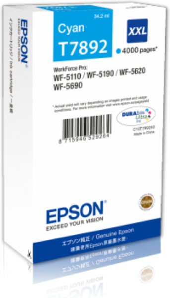 Epson T7892 Patron Cyan 4K (Eredeti)