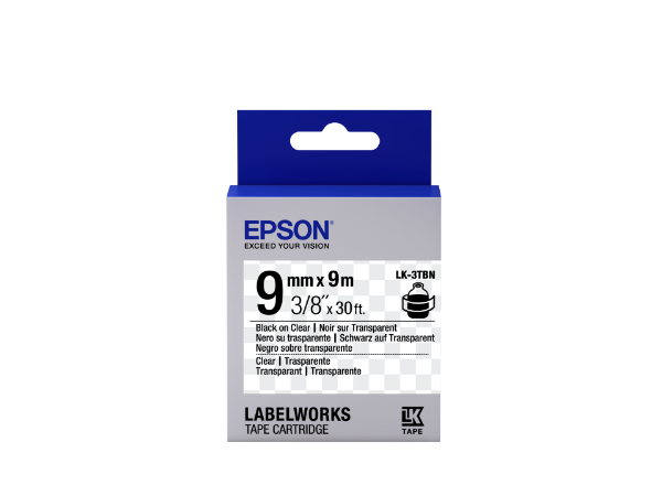 Epson LK-3TBN Black/Clear 9mm szalag (9m)