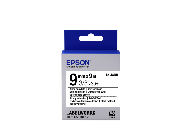 Epson LK-3WBW Black/White 9mm szalag (9m)