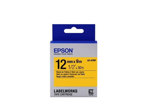 Epson LK-4YBP Black/Yellow 12mm szalag (9m)