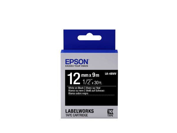 Epson LK-4BWV White/Black 12mm szalag (9m)