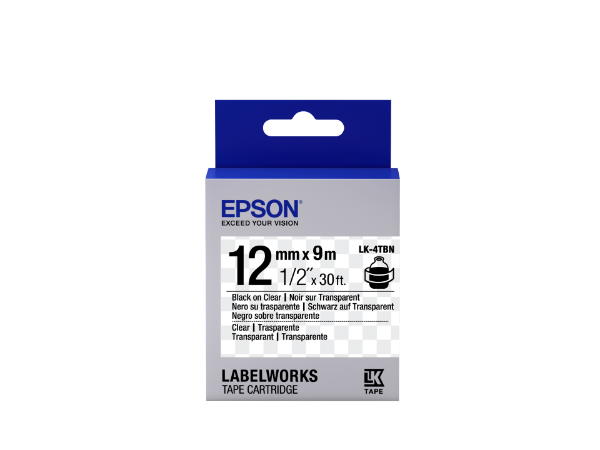 Epson LK-4TBN Black/Transparent 12mm szalag (9m)