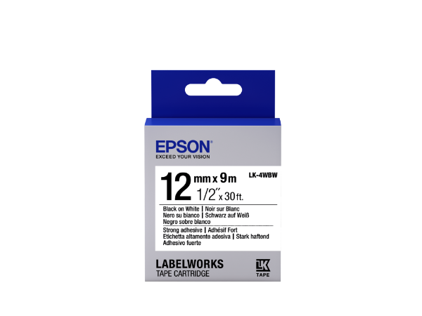 Epson LK-4WBW Black/White 12mm szalag (9m)