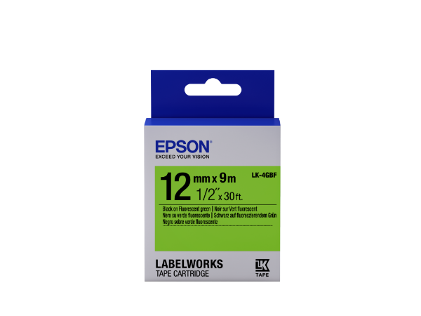 Epson LK-4GBF Black/Green 12mm szalag (9m)