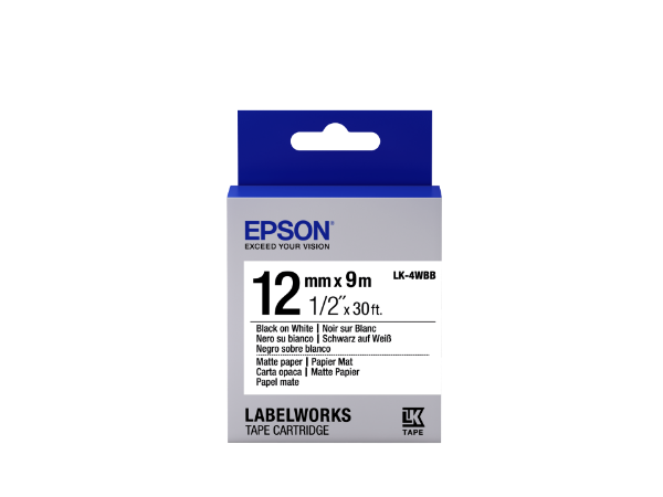 Epson LK-4WBB Black/White 12mm szalag (9m)