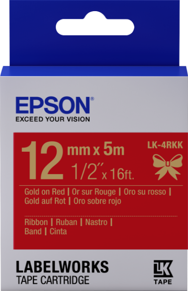 Epson LK-4RKK Gold/Red 12mm szalag (5m)