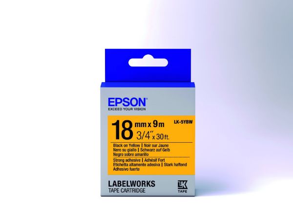 Epson K-5YBW Black/Yellow 18mm szalag (9m)