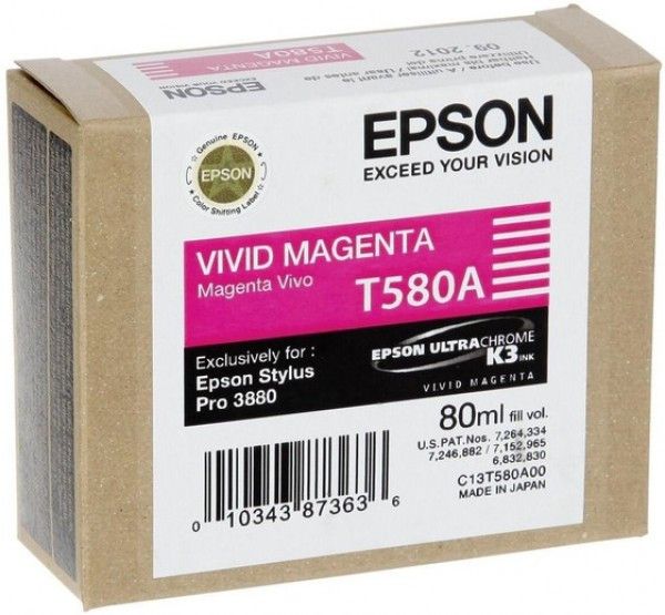 Epson T580A Patron Vivid Magenta 80ml (Eredeti)