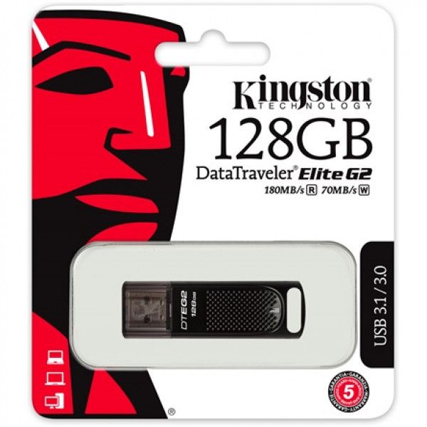 Kingston 128GB DataTraveler Elite G2 vízálló ütésálló USB 3.1 pendrive fekete