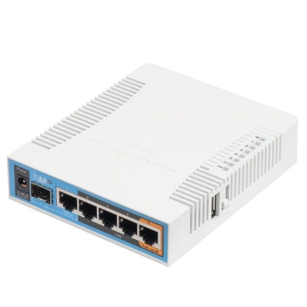 MikroTik hAP ac RB962UiGS-5HacT2HnT L4 128MB 5x GbE LAN 1x GbE SFP Dual-band Vezeték nélküli Router